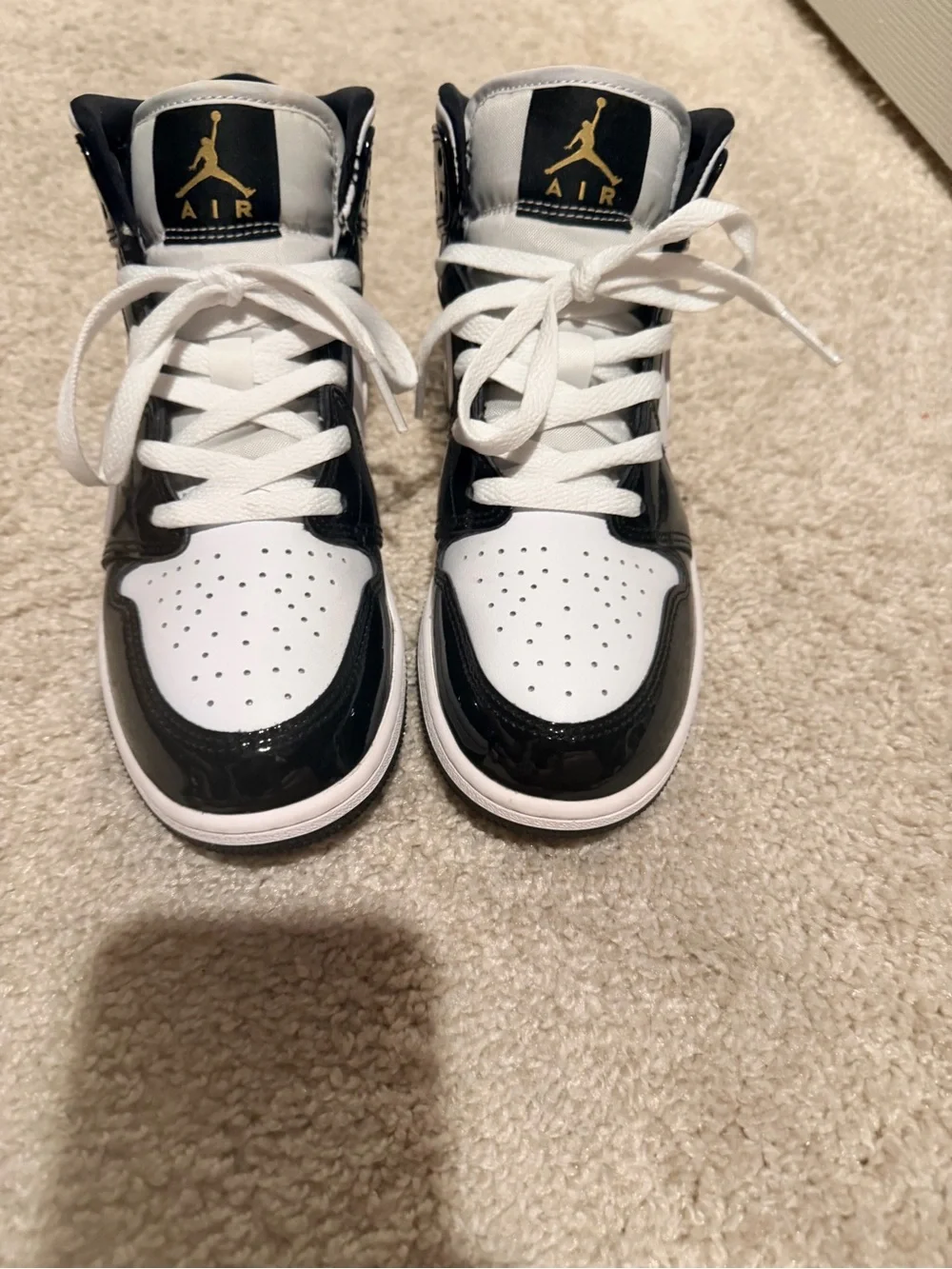 Jordan High-Top Sneakers - White Black Gold